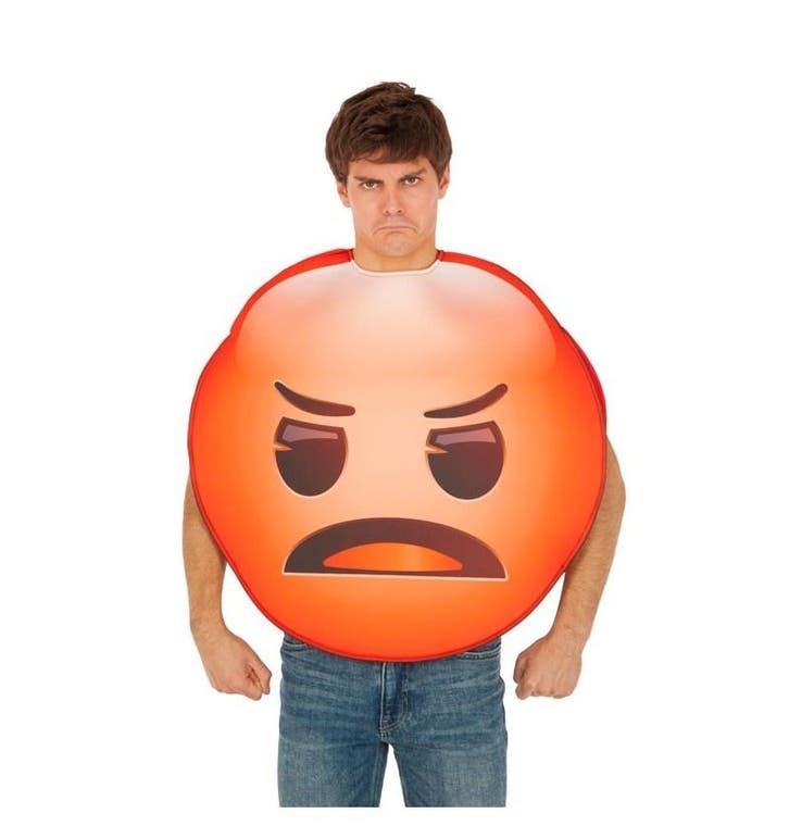 Kostuum Emoji Boos, Kleding | Heren, Carnavalskleding en Feestkleding, Nieuw, Verzenden