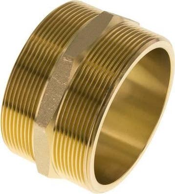 Dubbele Nippel G3'' Messing Vlakke Afdichting 16bar 89mm Hex, Verzenden, Nieuw