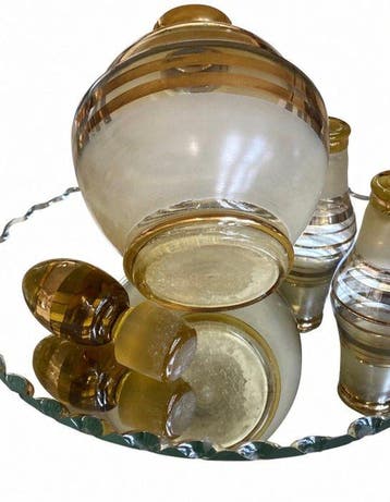 Drankservies (7) - Glas - Vintage Decanter Set, Antiek en Kunst