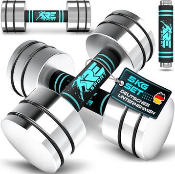 Dumbells set - Gewichten set - Halterset - Gietijzer - 2x5 k, Sport en Fitness, Verzenden, Nieuw