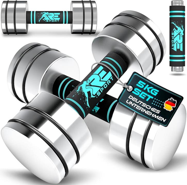 Dumbells set - Gewichten set - Halterset - Gietijzer - 2x5 k, Sport en Fitness, Fitnessmaterialen, Nieuw, Verzenden