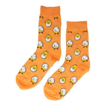 Sokken katoen – kuiken ei print - oranje - maat 36-43, Kleding | Dames, Nieuw
