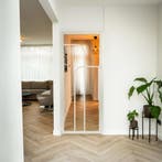 Stalen Binnendeur - Wit - 4 Vlaks rond - Helder glas, Doe-het-zelf en Bouw, Minder dan 80 cm, Binnendeur, Nieuw, Metaal
