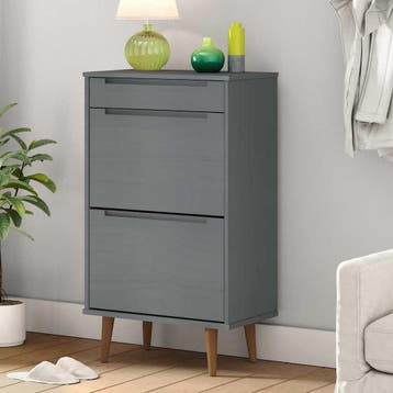 vidaXL Schoenenkast MOLDE 59,5x35x103 cm massief grenenhout, Verzenden, Nieuw