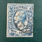 Saksen 1856 - 10 Groschen met goede marges - Michel 13, Gestempeld