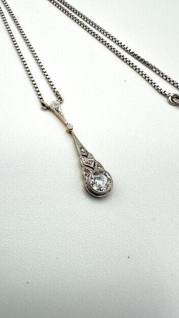 Collier - 18 carats Or blanc Diamant (Naturelle), Nieuw