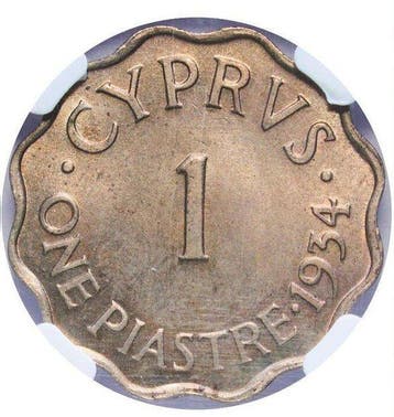 Cyprus. George V. Piastre 1934 - NGC MS63