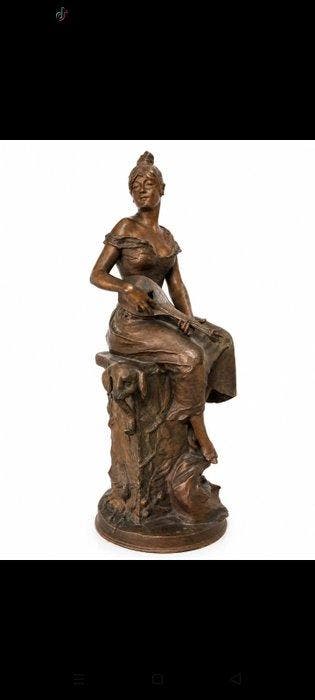 Georges Van Der Straeten - sculptuur, Fanciulla che suona -