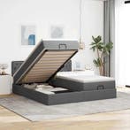 vidaXL Ottoman bed met matrassen 160x200cm stof donkergrijs, Verzenden, Nieuw