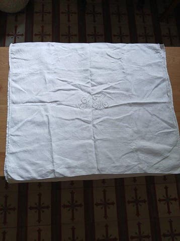 Servet (10) - 75 cm - 65 cm - Damastlinnen uit het begin van