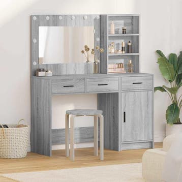 vidaXL Kaptafel 2 st Grijs 78,5 x 41 x 135 cm Bewerkt hout, Maison & Meubles, Verzenden