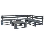 vidaXL 4-delige Loungeset pallet hout grijs, Verzenden, Nieuw, Loungeset