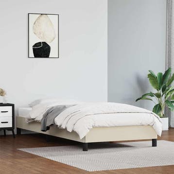 vidaXL Bedframe kunstleer crèmekleurig 80x200 cm, Huis en Inrichting, Slaapkamer | Bedden, Verzenden, Nieuw