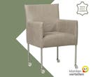 Leren eetkamerstoel Desire - Kenia Lightgrey (lichtgrijs) -, Bohemian, Industrieel, Modern, Scandinavisch, Nieuw, Leer, Ophalen of Verzenden