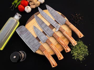 Keukenmes - Kitchen knife set - Lx 206 - Staal, Hout,