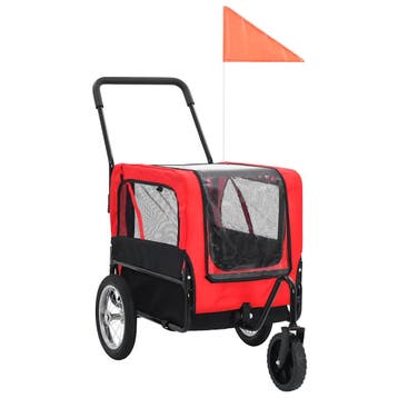 vidaXL Huisdierenfietskar en joggingbuggy 2-in-1 rood en, Dieren en Toebehoren, Verzenden, Nieuw