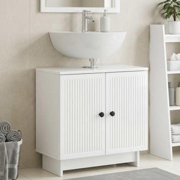 vidaXL Wastafel kabinet voor de badkamer EDE Hoogglans Wit, Verzenden