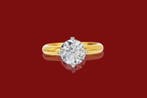 Bague - 14 carats Or jaune - 2.50ct. tw. Diamant (Cultivé en, Bijoux, Sacs & Beauté, Bagues
