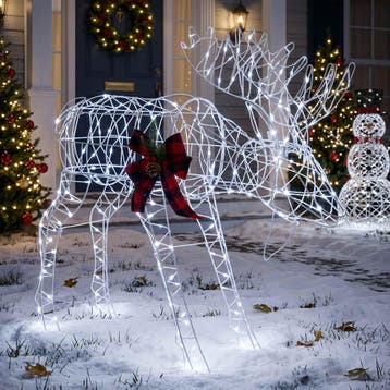 vidaXL Eland kerstdecoratie 340 LEDs Koel wit 120 x 27 x, Verzenden, Nieuw