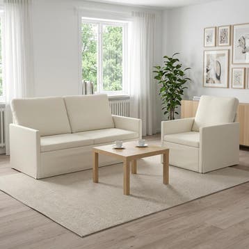 vidaXL bank / zetelstel 2 pcs Crèmekleurig Corduroy stof, Verzenden, Nieuw