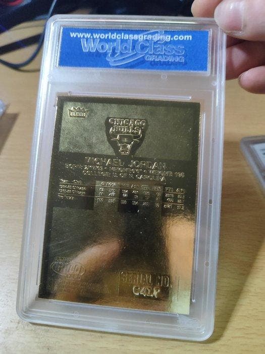 1998 Fleer 23KT Gold Michael Jordan Gesigneerde kaart,, Verzamelen, Stickers