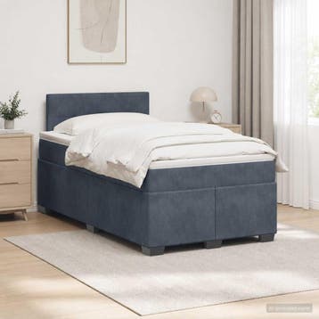 vidaXL Boxspringbed met matras Donkergrijs 120 x 190 cm, Maison & Meubles, Verzenden