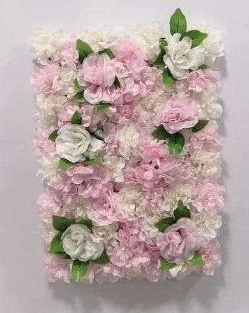Flowerwall 40x60 cm b roze wit met beetje groen roos, Nieuw