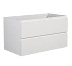 Wastafelkast Angela 100 x 48 cm Wit Hangend Wastafelmeubel, Verzenden