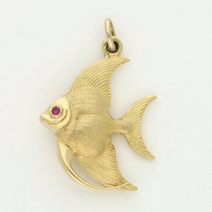 Pendentif - 18 carats Or jaune Rubis - Maanvis, Bijoux, Sacs & Beauté, Bijoux anciens
