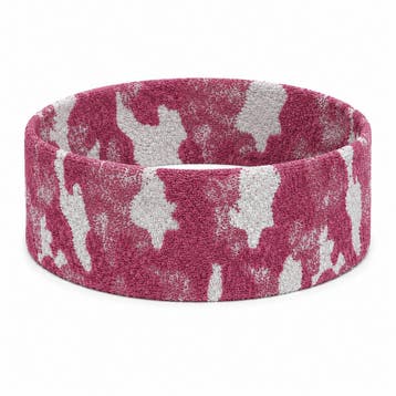 Haarband Stof 7cm - Camouflage Patroon - Zilver Cyclaam Roze, Nieuw