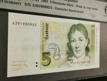 Allemagne. - 5 Deutsche Mark - 1991 - Pick 37 (Sans prix de