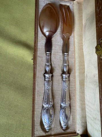 Couverts de service à salade - Argent 950 - 1850-1900, Antiquités & Art