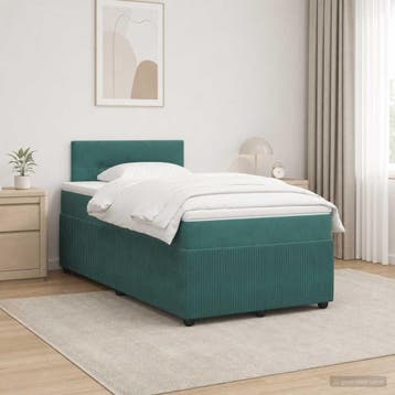 vidaXL Boxspringbed met matras Donkergroen 120 x 200 cm, Verzenden, Nieuw