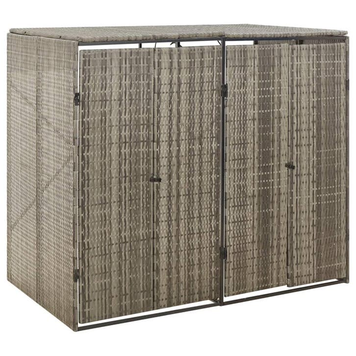 vidaXL Containerberging dubbel 140x80x117 cm poly rattan, Bricolage & Construction, Conteneurs, Envoi