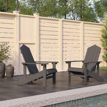 vidaXL Tuinstoelen 2 st Adirondack HDPE antracietkleurig, Verzenden