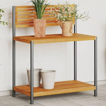 vidaXL Tuinwerktafel 90x50x110 cm massief acaciahout en, Tuin en Terras, Verzenden, Nieuw
