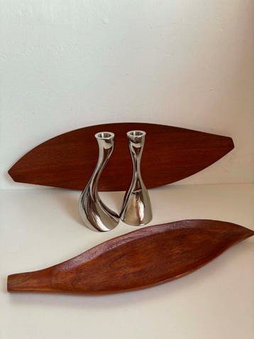 Georg Jensen - Centre de table (4) - Teck - Ensemble