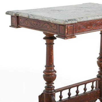 Bijzettafel - Marmer, Hout