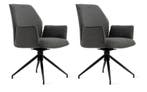 2dekans | Eetkamerstoel Jill Linnen Antraciet Set van 2, Ophalen of Verzenden, Nieuw