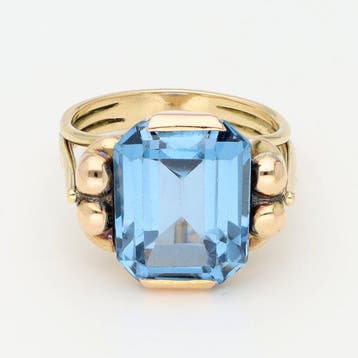 Bague - 18 carats Or jaune Spinelle