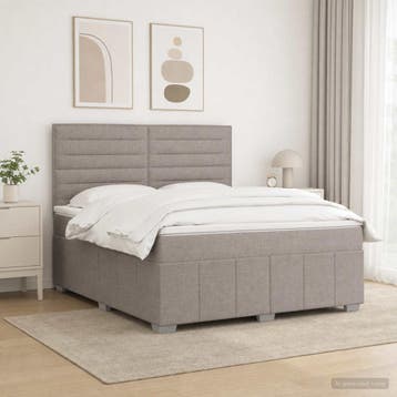 vidaXL Boxspringbed met matras met hoofdeinde Taupe 160 x, Verzenden, Nieuw