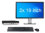 HP EliteDesk 800 G4 Mini i7 8e Gen + 2x 19 Monitor + 2 jaar, Ophalen of Verzenden, Nieuw, In_stock