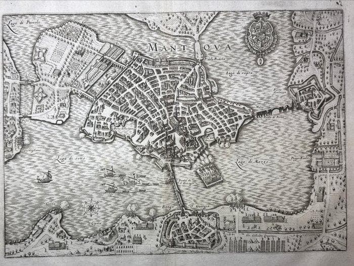 Italië - Mantua (Mantova); Matthäus Merian und Magnus, Boeken, Atlassen en Landkaarten