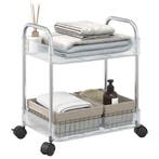 vidaXL Opbergtrolley 2-laags 37x28x43,5 cm acryl transparant, Verzenden, Nieuw