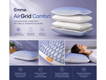 Veiling - 2X Emma AirGrid Comfort Kussen 70X40 cm, Nieuw