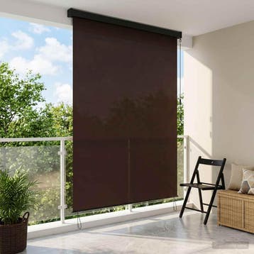 vidaXL Rolgordijn Bruin 140 x 250 cm Stof en Aluminium, Verzenden, Nieuw