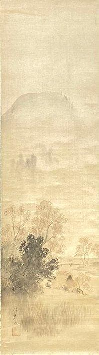 Collection de deux paysages nanga japonais par Hasegawa Sak