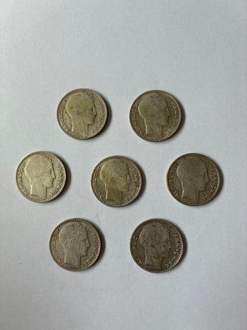 Frankrijk. 10 Francs 1933 Turin (lot de 7 monnaies en, Timbres & Monnaies, Monnaies | Europe | Monnaies non-euro
