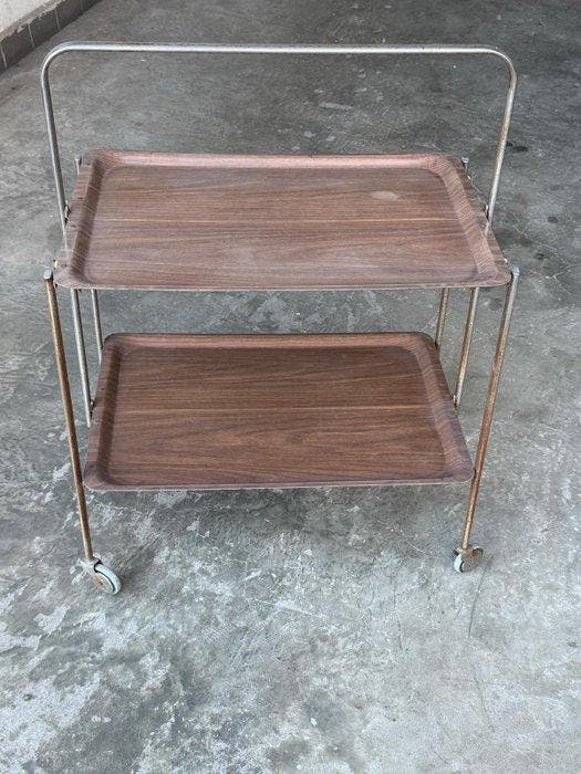 Trolley - Hout, Metaal - Vintage opvouwbare kar met planken, Antiek en Kunst, Kunst | Designobjecten