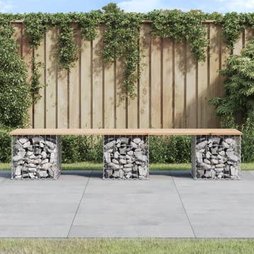 vidaXL Tuinbank Schanskorfontwerp 203x44x42 cm massief, Verzenden, Nieuw